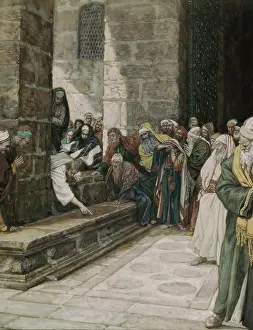 Group Of People Prints: Woman Taken in Adultery/Jesus Writes on Ground James Tissot (1836-1902/French)