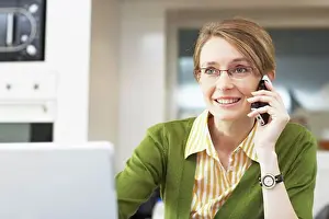 Conversation Prints: Woman Talking on Cell Phone