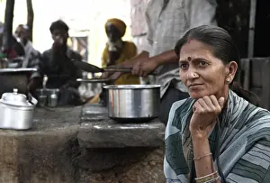 Alter Prints: Woman thinking, Chitrakoot, Uttar Pradesh, India Copyright: xDinodiaxPhotox