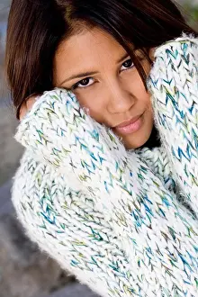 Sweater Prints: Woman winter portrait