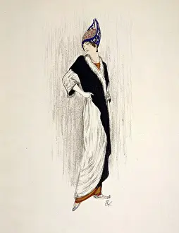 Headwear Prints: Woman with wrap, French Advertising Pieces