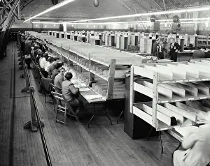 Paperwork Prints: Women counting votes at polling place, Worcester, Massachusetts, USA