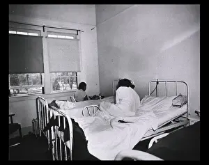 Albuquerque Prints: Women in three-bed ward. Indian Sanitorium, Albuquerque, New Mexico, 1951