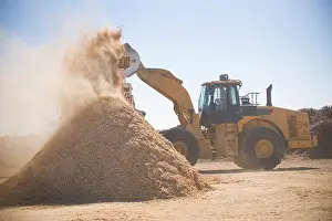Wood products being processed into wood chips