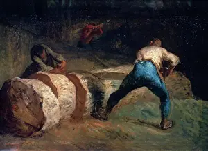 Manual Worker Prints: Wood Sawyers Jean Francois Millet (1814-1875) Victoria & Albert Museum, London