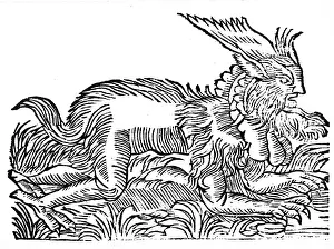 Rise Prints: Woodcut engraving depicting a Forest Demon