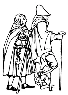Home Prints: Woodcut print depicting vagabonds