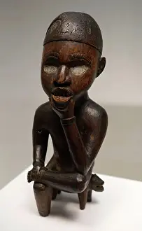 Tribe Prints: Wooden figure for ancestor worship; Bakongo Tribe; Yombe Group; Democratic Republic of Congo; Africa 20th century