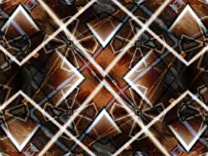 Diagonal Prints: wooden mat background brown color drawing in kaleidoscope pattern - brown color drawing in kaleidoscope pattern for
