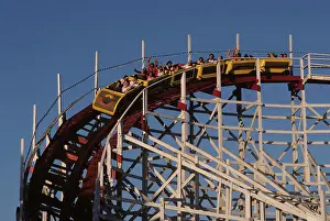 Thrill Prints: Wooden Roller Coaster Amusement Park Ride