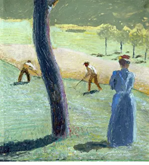 Adults Only Prints: Worker On The Field In Kandern Arbeiter Auf Dem Feld Bei Kandern August Macke (1887-1914 German)