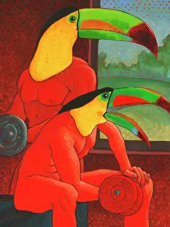 Weight Prints: The Workout John Newcomb, Acrylic, 1995