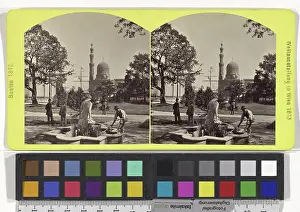 Graphics And Photo Collection Prints: World exhibition, Park scene with Egyptian assembly stereoscopy
