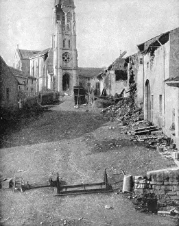 September Prints: World War I 1914-1918: A village in Lorraine after German bombardment