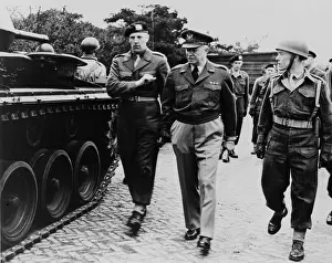 Inspecting Prints: World War II - 1945: US General Dwight Eisenhower (1890-1969) inspecting troops