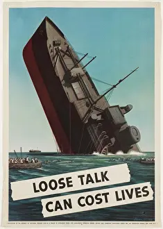 World War Two Prints: World War two poster Safety Security Loose Talk USA 1942