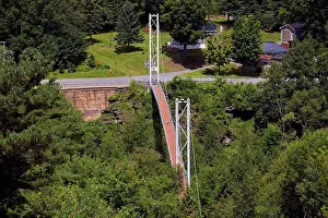 Residential Prints: World's Longest Suspended Bridge 168 Feet Above The Coaticook River; Coaticook