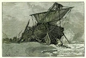 Wreck Prints: Wreck of the Tally Ho, Eastbourne, U.K. 1887