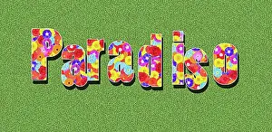 Written Prints: Writing, text, Italian and Spanish word paradiso