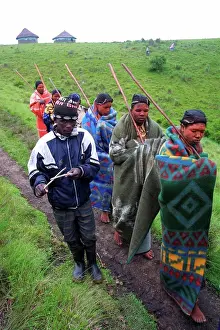 Cape Prints: Xhosa Amakweta (young men who have just been circumcised) at graduation ceremony