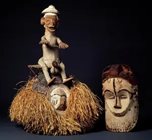 Human Representation Prints: Yaka Mask and Fang Mask, England, London, Christie's Images, Primitive Art