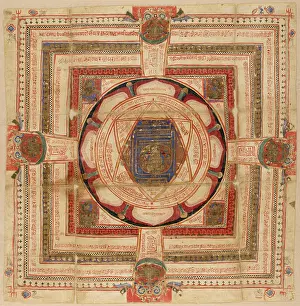 Cotton Prints: A Yantra of Mahavira. India, Gujarat or Rajasthan