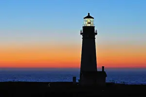 Evening Atmosphere Prints: Yaquina Head Lighthouse, tallest lighthouse in Oregon