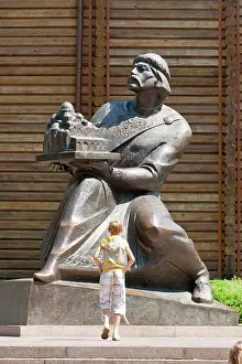 Golden Prints: Yaroslav the Wise statue at The Golden Gate in Kiev