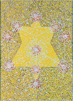 Ssiartists Prints: Yellow Star Tiqqun 1994 Mark Ari (b.1954 American) Acrylic Private Collection