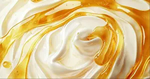 Nahaufnahme Prints: Yogurt Strudel with honey close -up