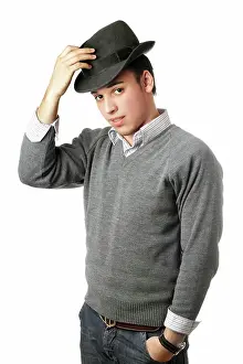 Macho Prints: Young attractive man wearing black hat