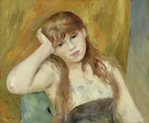 Impressionism Prints: Young Blonde Girl 1866 Pierre-Auguste Renoir (1841-1919/French)
