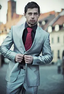 Suit Prints: Young elegant businessman