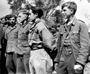 1944 Prints: Young Germans Taken Prisoner -- A Group of Young German Soldiers captured in the beginning of the current Allied