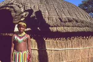 Model Release Prints: Young Girl in Native Zulu Tribe at Shakaland Center South Africa (MR)