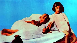 Civil Rights Prints: Young Indira Gandhi with Mahatma Gandhi during his fast in 1924