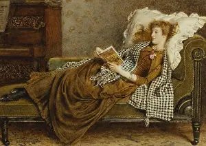 Pencil Prints: A Young Lady Reading in an Interior