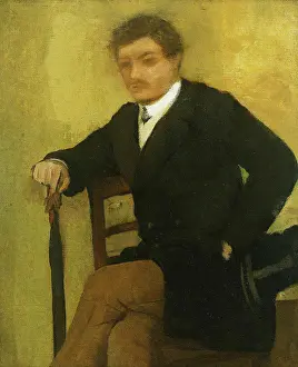 Full Suit Prints: Young Man sitting with Jacket and Umbrella; Jeune Homme assis a la Jacquette et au Parapluie