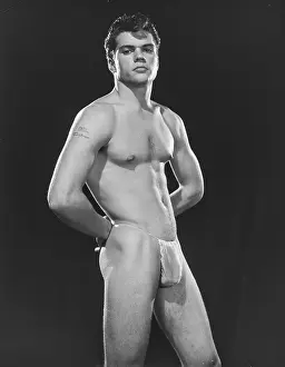Tattoo Prints: Young Nude Tattooed Male with Attitude c.1967