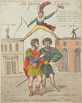 Doors Prints: Young Roscius Print J B. 1804 Hand-colored Etching