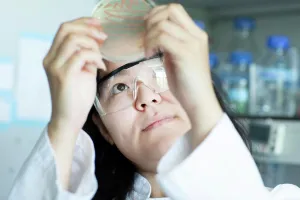 21 25 Years Old Prints: young scientist female controlling a petri dish