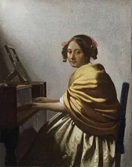 Music Prints: A Young Woman seated at a Virginal by Vermeer