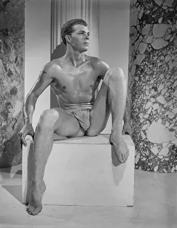 Tattoo Prints: youthful nude poses seated in classical setting c.1953
