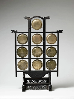 Originally Prints: Yunluo (鑼 )'Cloud Gong 19th century Chinese The yunluo consists of ten tuned bronze gongs of varying thicknesses