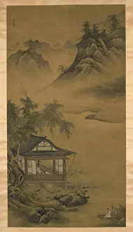 Lotus Prints: Zhou Dunyi Gazing Out Over Lotus, c
