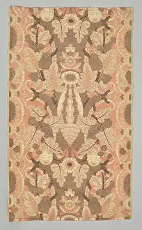 Silk Prints: Zijden brocaat met een kantpatroon