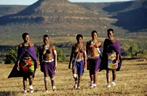 African Photograph Prints: Zulu girls walking. Msinga. KwaZulu-Natal. South Africa